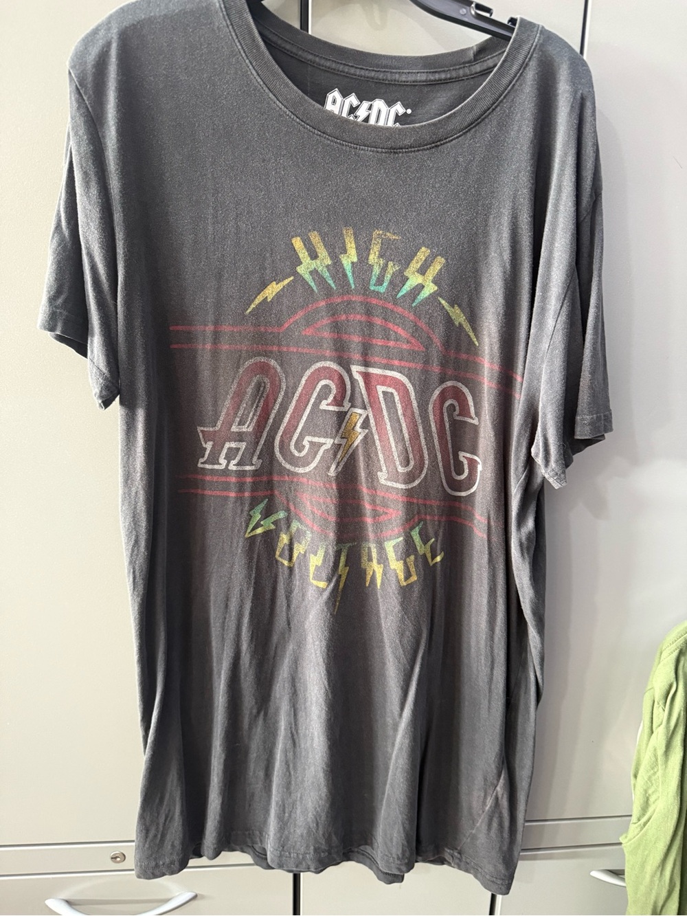 Lucky Brand Black AC/DC Logo Tee with White Print